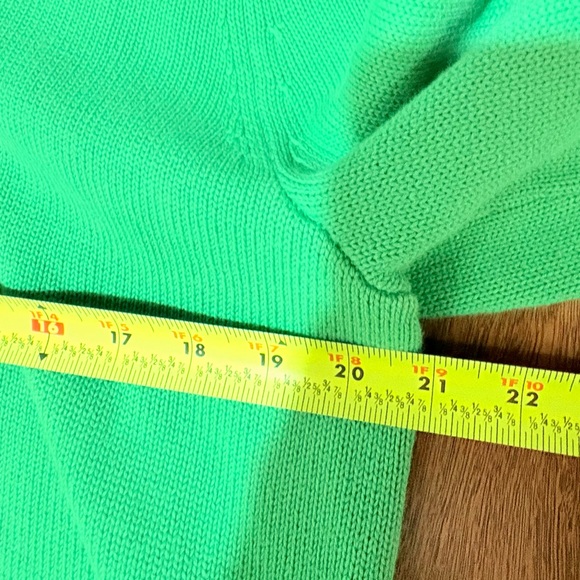Vintage Ralph Lauren Active Shawl Collar 100% Cotton Kelly Green Sweater - Picture 9 of 11